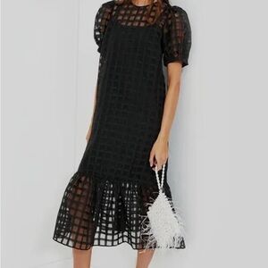 Tuckernuck Hyacinth House Organza Windowpane Waverly Dress Sz XS NWT